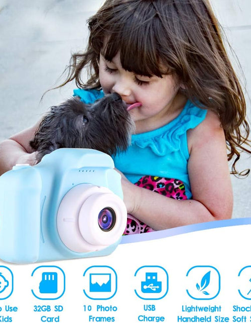 Load image into Gallery viewer, Kids Camera Digital Camera for 3-8 Year Old Girls,Toddler Toys Video Recorder 1080P 2 Inch,Children Camera Birthday Festival Gift for 3 4 5 6 7 8 Year Old Boys(32G SD Card Included)
