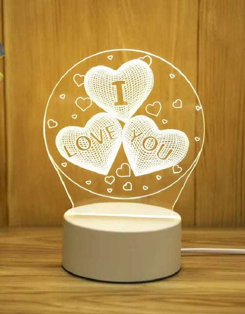 Load image into Gallery viewer, Romantic Love 3D Acrylic Led Lamp for Home Children&#39;S Night Light Table Lamp Birthday Party Decor Valentine&#39;S Day Bedsid
